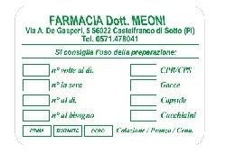 Art. ET100, Etichetta per preparazioni galeniche, bobina da 2000 pz.