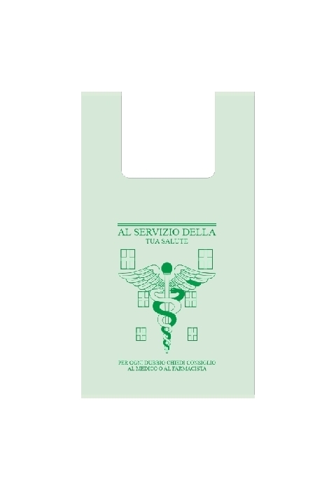 Art- Biego 34V Shoppers F-to 27x50 Biodegradabile e compostabili Green - Manico a Canottiera