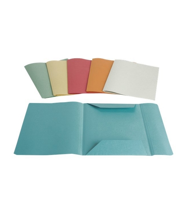 Confezione 50 pz Cartella azzurra in cartoncino con alette senza elastico